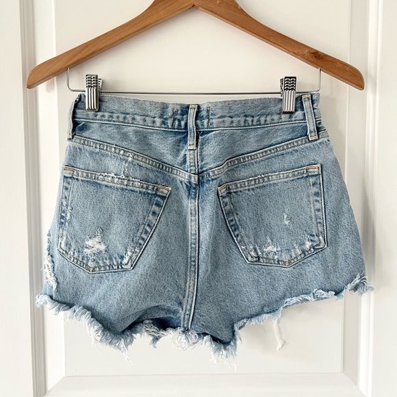 Agolde Parker Distressed Denim Cut Off Shorts | Light Wash | Size 23 - Picture 2 of 5